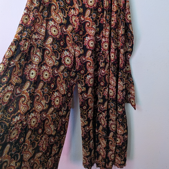 Free People Pants FP One Aloha Paisley Printed Wide Leg Flowy Pants Size Medium - Picture 6 of 15